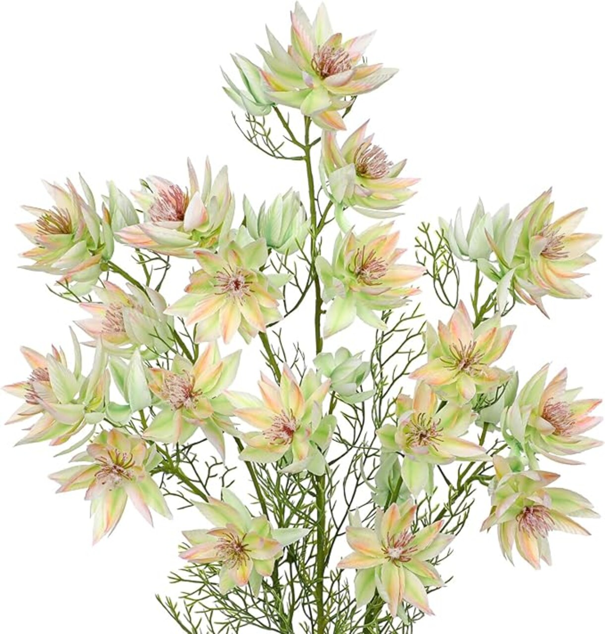 Artificial Protea Flowers, 3 Pack Silk Fake Flower Bouquets with Long Stems, 6 Heads + 3 Buds Each, 26.3" Faux Protea for Wedding Centerpieces, Parties & Home Decor
